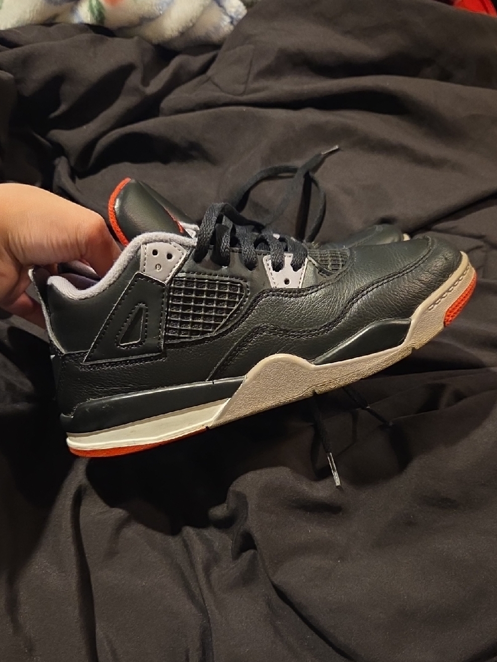 Jordan Kids Black and Orange Sneakers